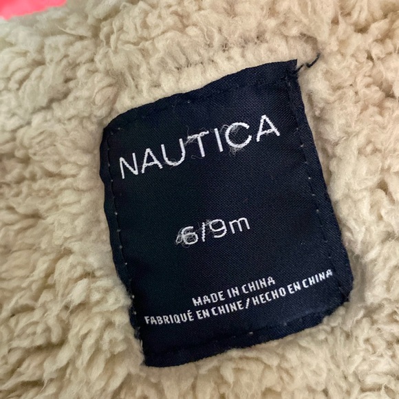 Nautica Blue Snap Up Front Fleece Baby Snow Suite Size 6/9M - Picture 5 of 6